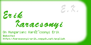 erik karacsonyi business card